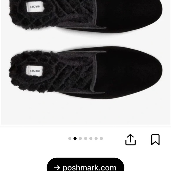 Birdies Phoebe Velvet Mule Black Faux Fur Women - Picture 1 of 2